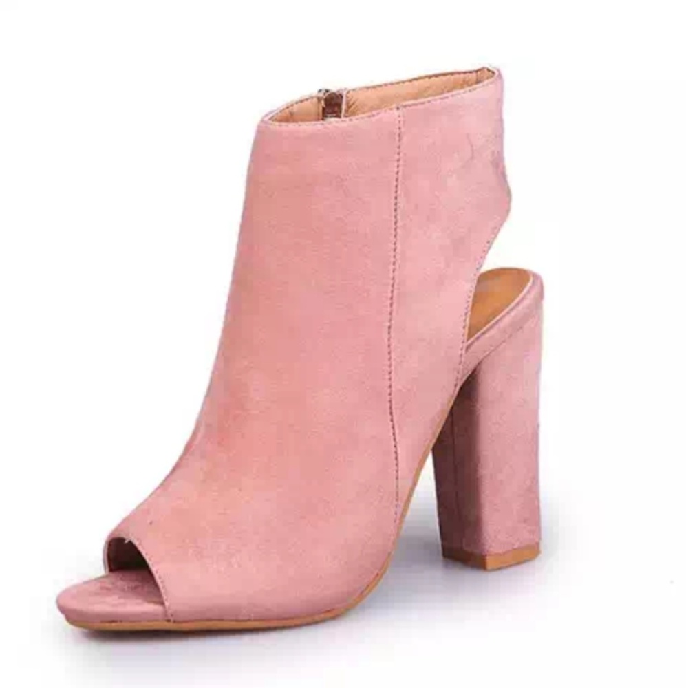 Women's pink black and nude color suede fashion he
